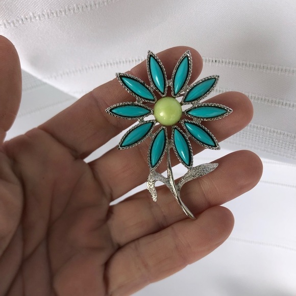 Vtg Sarah Coventry Daisy Time Flower Brooch - Picture 8 of 8